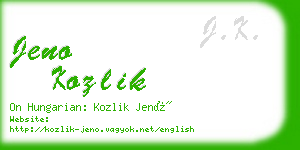 jeno kozlik business card